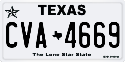 TX license plate CVA4669
