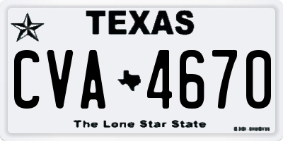 TX license plate CVA4670