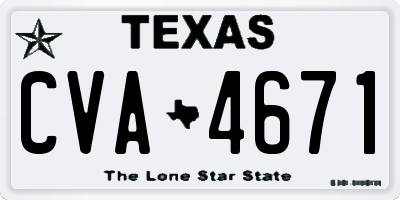 TX license plate CVA4671