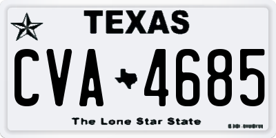 TX license plate CVA4685