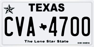 TX license plate CVA4700