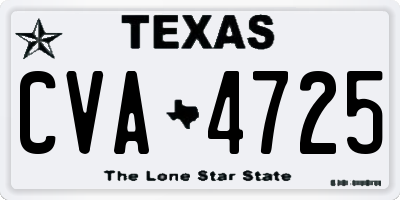 TX license plate CVA4725