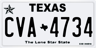 TX license plate CVA4734