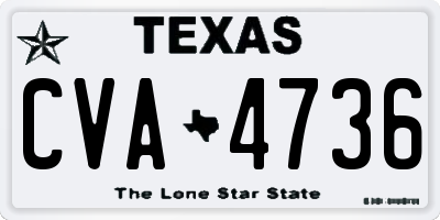 TX license plate CVA4736