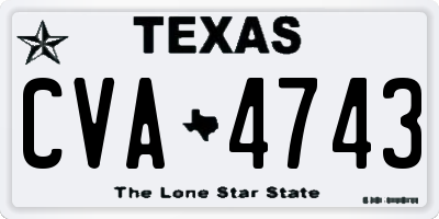 TX license plate CVA4743