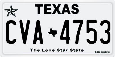 TX license plate CVA4753
