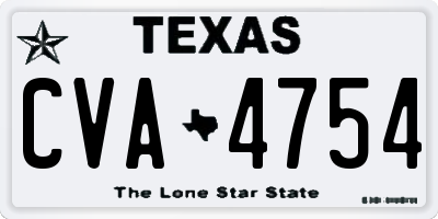 TX license plate CVA4754