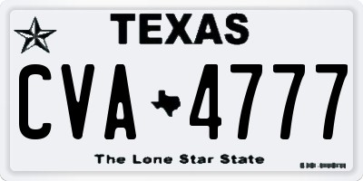 TX license plate CVA4777