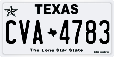 TX license plate CVA4783