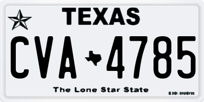 TX license plate CVA4785