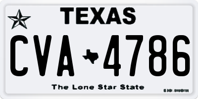 TX license plate CVA4786