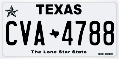 TX license plate CVA4788
