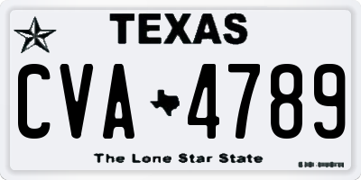 TX license plate CVA4789