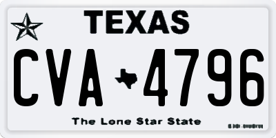 TX license plate CVA4796