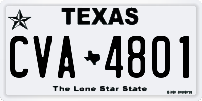 TX license plate CVA4801