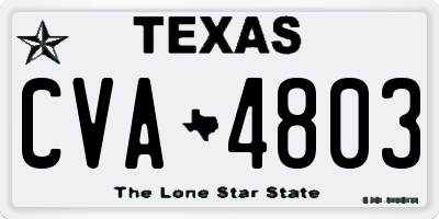 TX license plate CVA4803