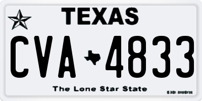 TX license plate CVA4833