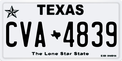 TX license plate CVA4839