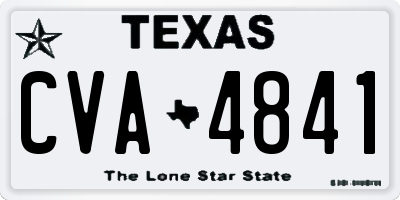 TX license plate CVA4841