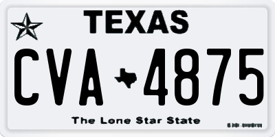 TX license plate CVA4875