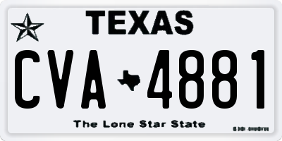 TX license plate CVA4881