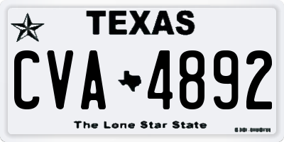 TX license plate CVA4892
