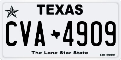 TX license plate CVA4909