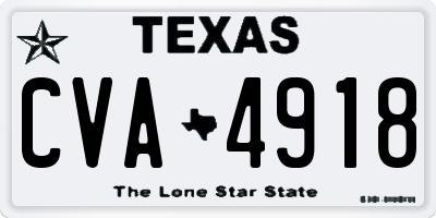TX license plate CVA4918