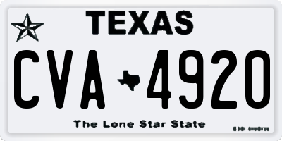 TX license plate CVA4920
