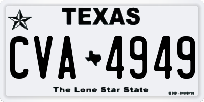 TX license plate CVA4949