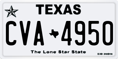 TX license plate CVA4950