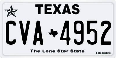 TX license plate CVA4952
