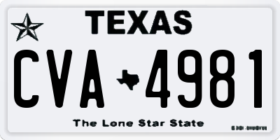 TX license plate CVA4981