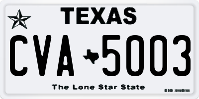TX license plate CVA5003