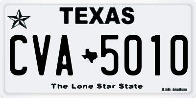 TX license plate CVA5010