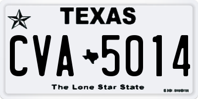 TX license plate CVA5014