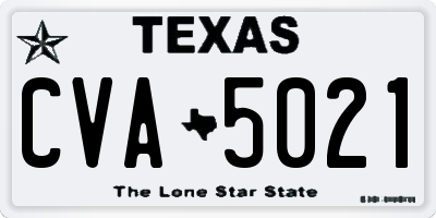 TX license plate CVA5021