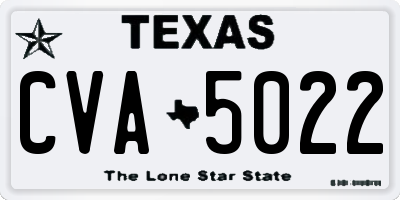TX license plate CVA5022