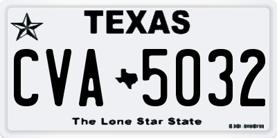 TX license plate CVA5032