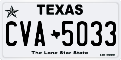 TX license plate CVA5033