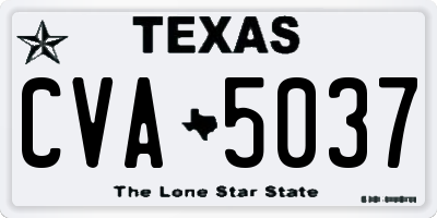 TX license plate CVA5037