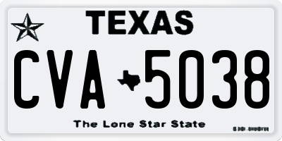 TX license plate CVA5038