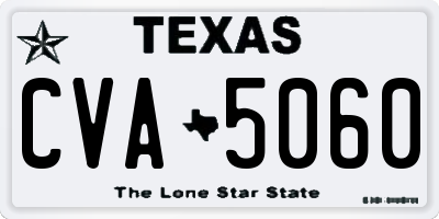 TX license plate CVA5060