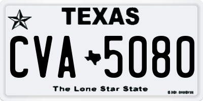 TX license plate CVA5080