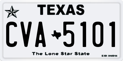 TX license plate CVA5101