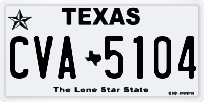 TX license plate CVA5104