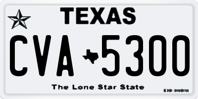 TX license plate CVA5300