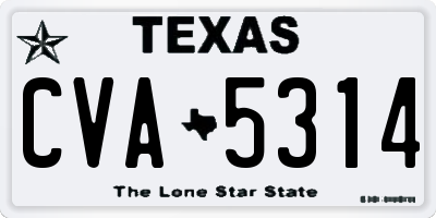 TX license plate CVA5314