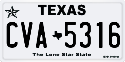 TX license plate CVA5316
