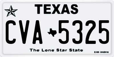 TX license plate CVA5325